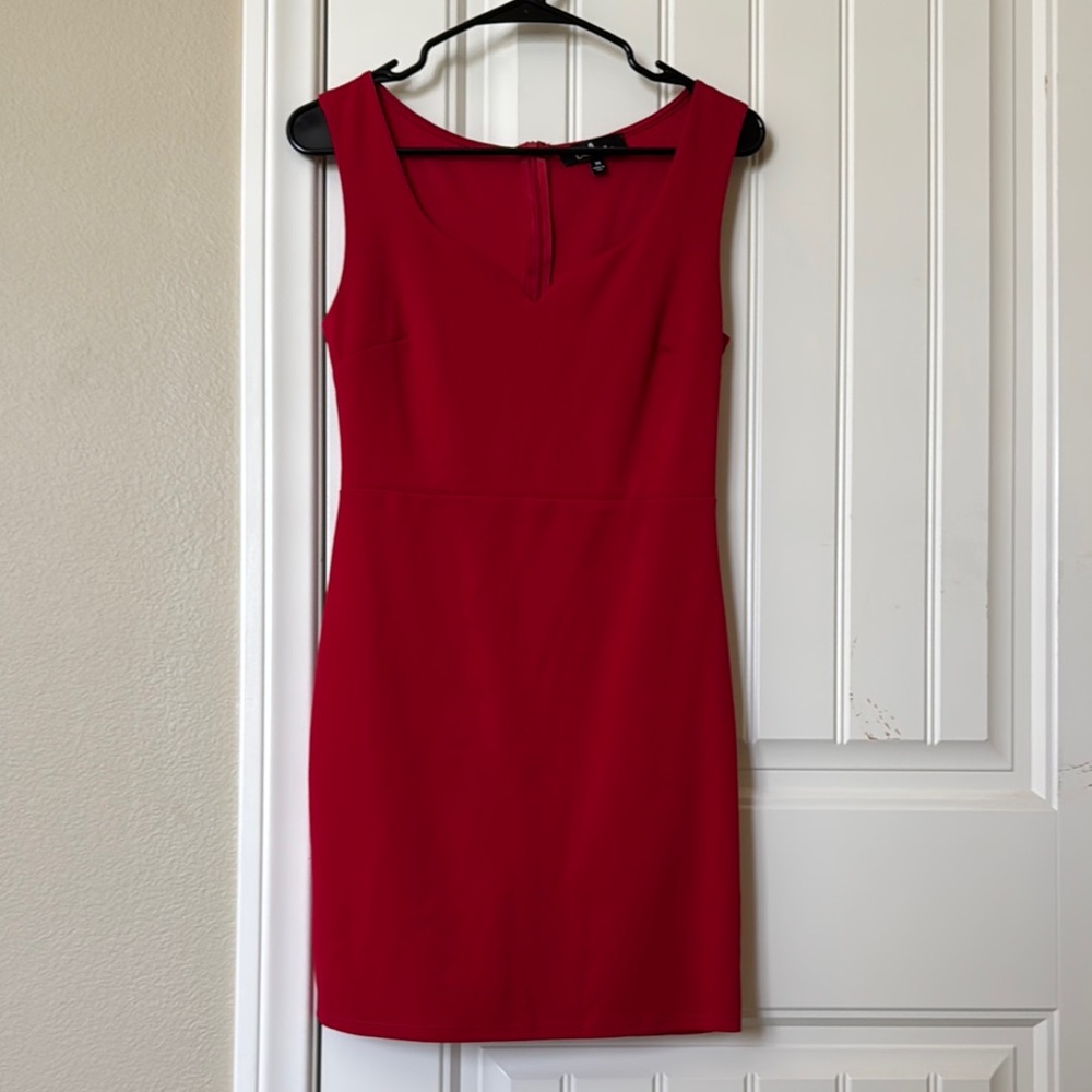 Lulu's Red Bodycon Mini Cocktail Dress Sweetheart Neckline